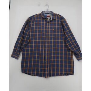 Wrangler George Strait Cowboy Cut Plaid Button Down Shirt Mens Blue Yellow 2XL